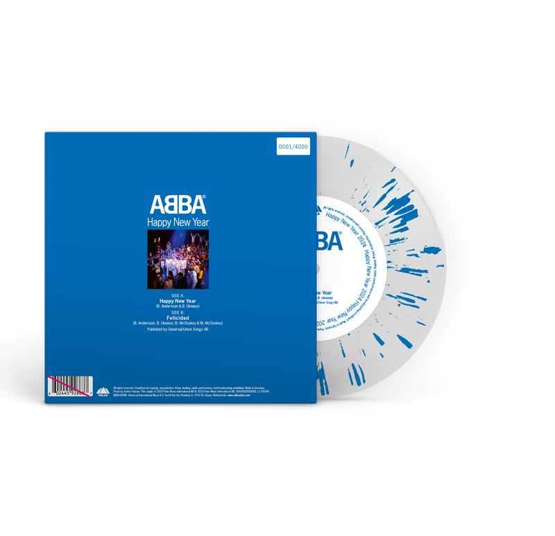 ABBA - Happy New Year (2024): Limited White/Blue Vinyl 7" Single