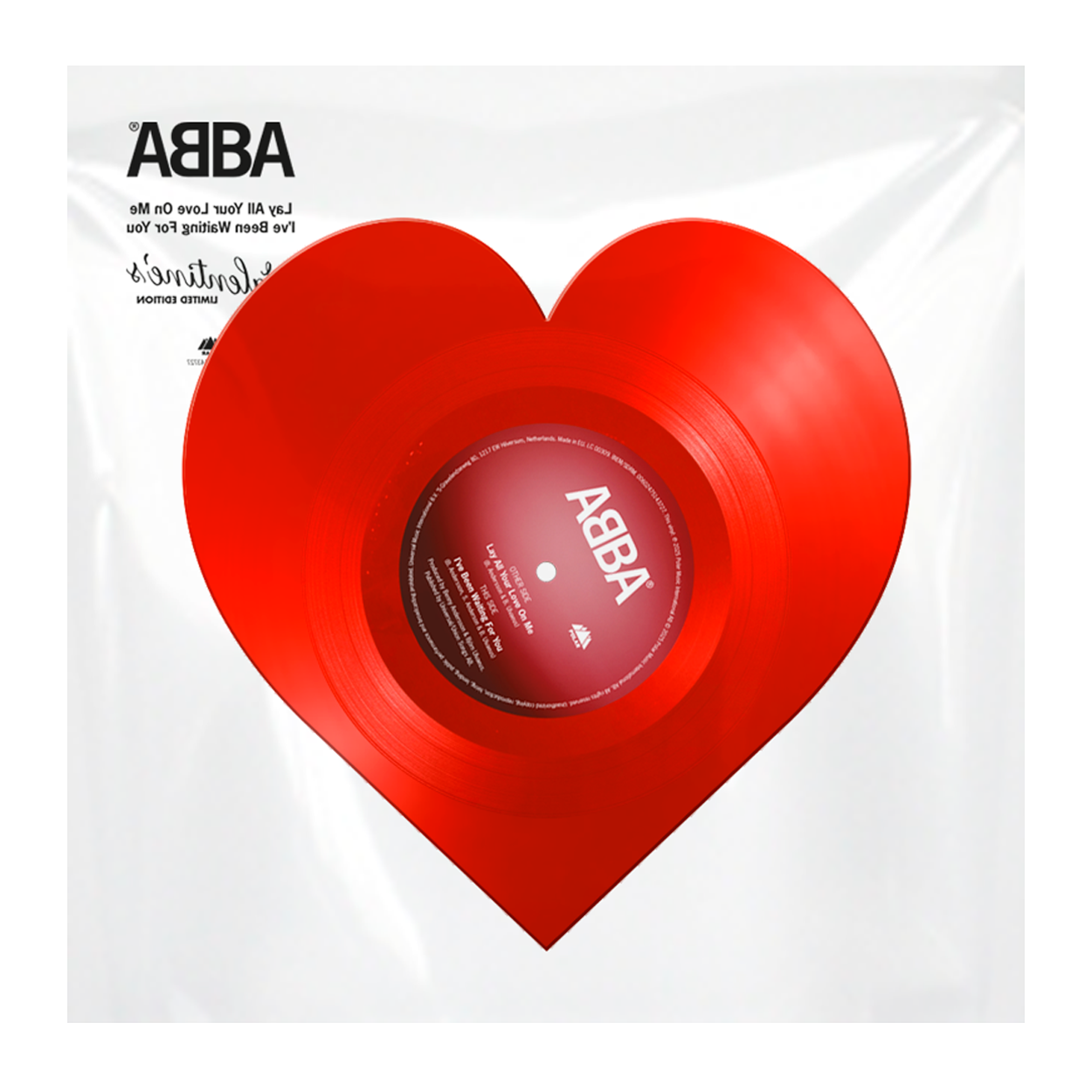 ABBA - Lay All Your Love On Me / I’ve Been Waiting For You: Heart-Shaped Valentine’s 12" Vinyl