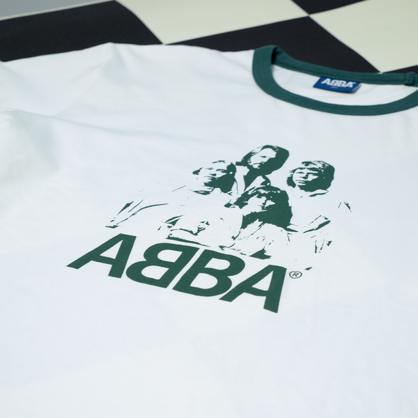 ABBA - ABBA Ringer T-shirt (Off-White/Green)