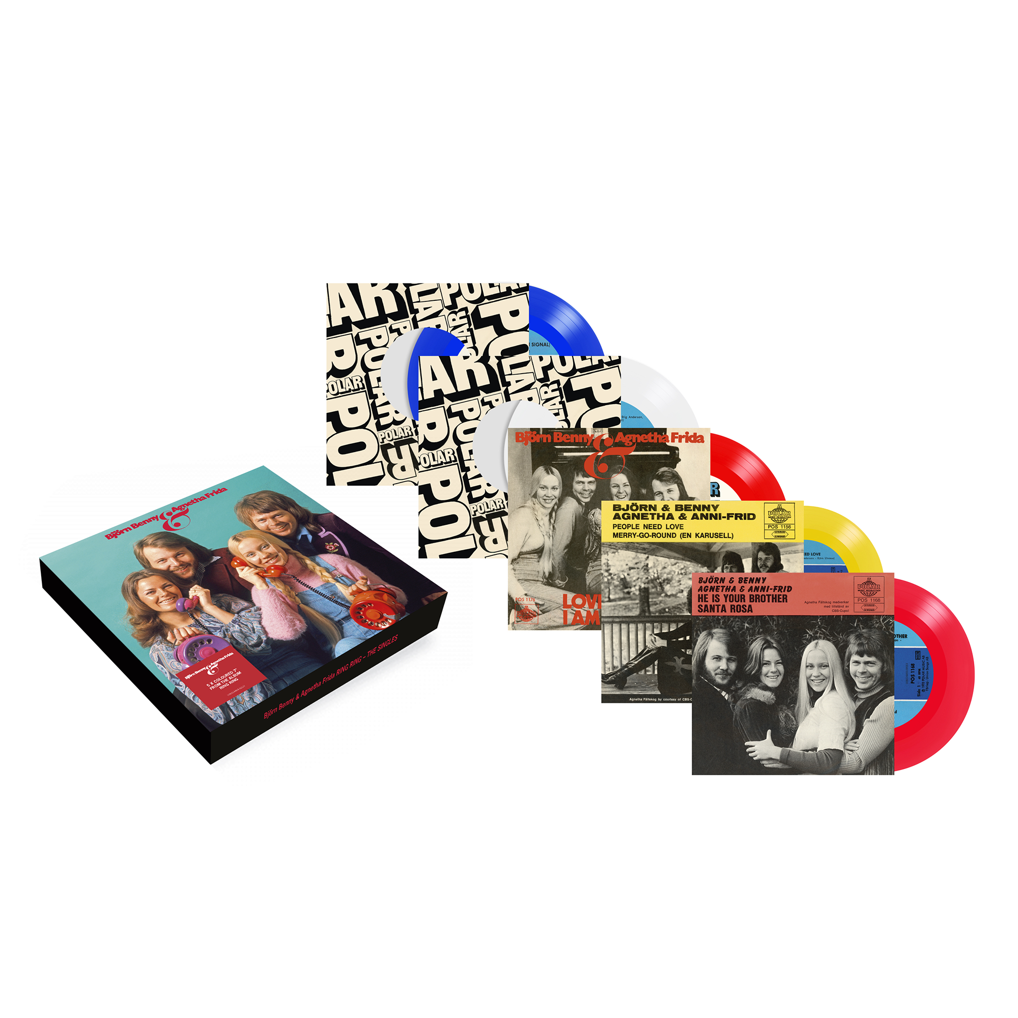 ABBA - Ring Ring (50th Anniversary): Coloured Vinyl 5 x 7" Box Set